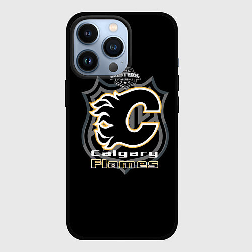 Чехол iPhone 13 Pro Calgary Flames Team / 3D-Черный – фото 1