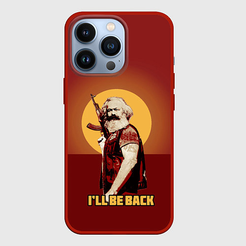 Чехол iPhone 13 Pro Маркс: Ill Be Back / 3D-Красный – фото 1