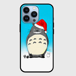 Чехол для iPhone 13 Pro Тоторо под снегом, цвет: 3D-черный