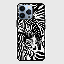 Чехол для iPhone 13 Pro Полосатая зебра, цвет: 3D-черный