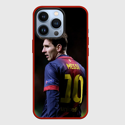 Чехол iPhone 13 Pro Месси 10 / 3D-Красный – фото 1