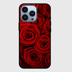 Чехол для iPhone 13 Pro Красные розы, цвет: 3D-черный