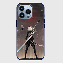 Чехол для iPhone 13 Pro Мечница 2B: Nier, цвет: 3D-тёмно-синий