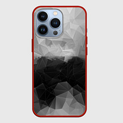 Чехол для iPhone 13 Pro Polygon gray, цвет: 3D-красный