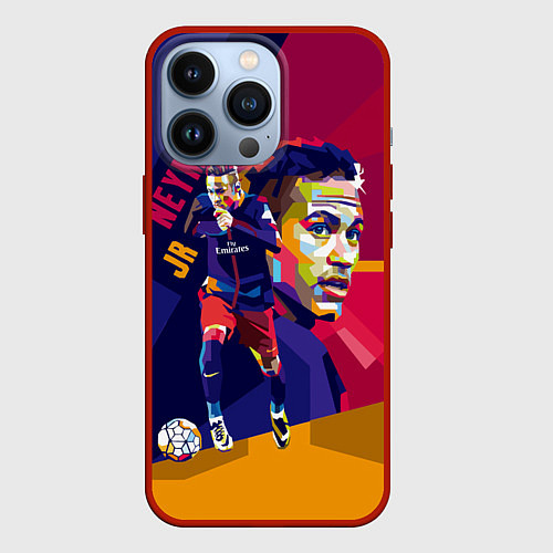 Чехол iPhone 13 Pro Jr. Neymar / 3D-Красный – фото 1