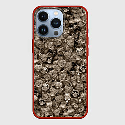 Чехол для iPhone 13 Pro Зомби котики, цвет: 3D-красный