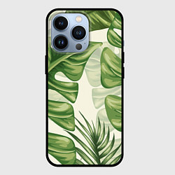 Чехол для iPhone 13 Pro Тропический папоротник, цвет: 3D-черный