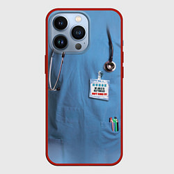 Чехол для iPhone 13 Pro Костюм врача, цвет: 3D-красный