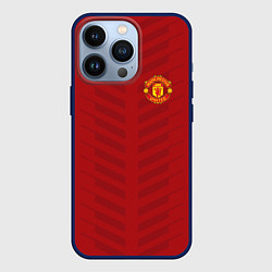 Чехол для iPhone 13 Pro Manchester United: Red Lines, цвет: 3D-тёмно-синий