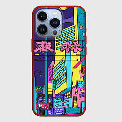 Чехол для iPhone 13 Pro Токио сити, цвет: 3D-красный