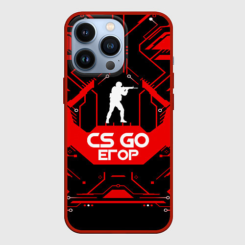 Чехол iPhone 13 Pro CS:GO - Егор / 3D-Красный – фото 1