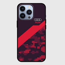 Чехол для iPhone 13 Pro Audi: Red Pixel, цвет: 3D-черный