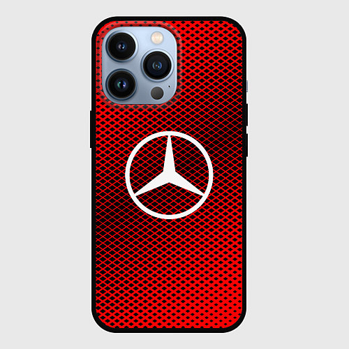 Чехол iPhone 13 Pro Mercedes: Red Carbon / 3D-Черный – фото 1