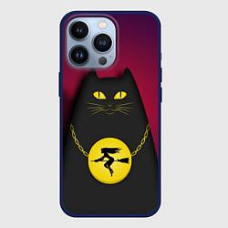 Чехол для iPhone 13 Pro Кот Бегемот, цвет: 3D-тёмно-синий