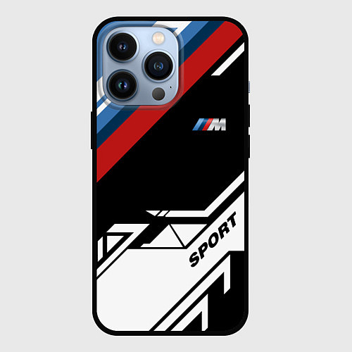 Чехол iPhone 13 Pro BMW GEOMETRY SPORT БМВ M PERFORMANCE / 3D-Черный – фото 1