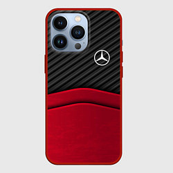 Чехол для iPhone 13 Pro Mercedes Benz: Red Carbon, цвет: 3D-красный