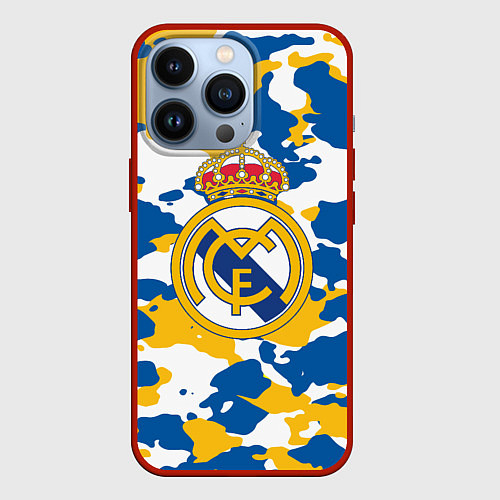 Чехол iPhone 13 Pro Real Madrid: Camo / 3D-Красный – фото 1