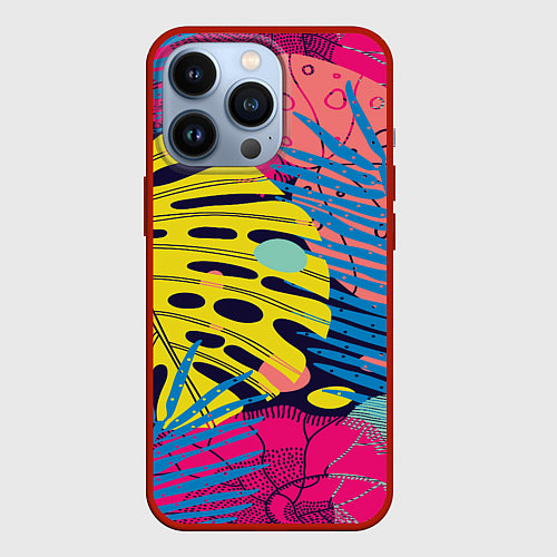 Чехол iPhone 13 Pro Тропическая мода / 3D-Красный – фото 1