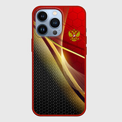 Чехол для iPhone 13 Pro RUSSIA SPORT: Gold Collection, цвет: 3D-красный