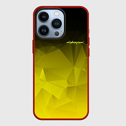 Чехол для iPhone 13 Pro Cyberpunk 2077: Yellow Poly, цвет: 3D-красный
