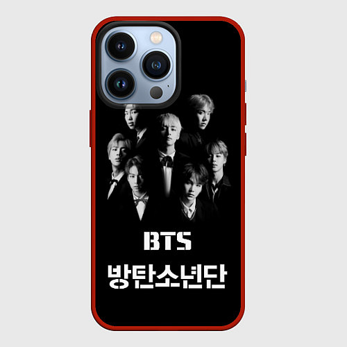 Чехол iPhone 13 Pro BTS Group / 3D-Красный – фото 1