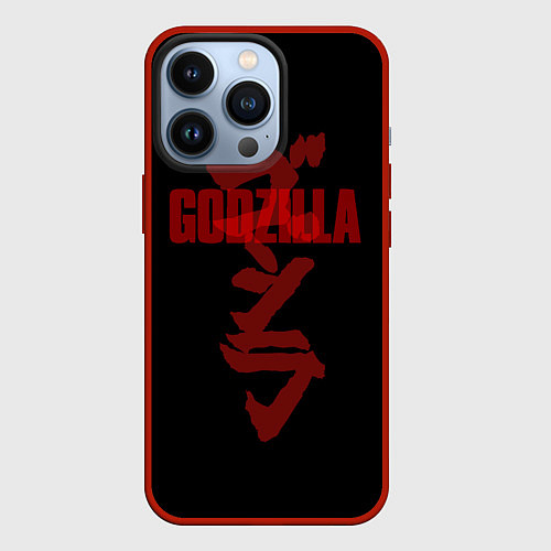 Чехол iPhone 13 Pro Godzilla: Hieroglyphs / 3D-Красный – фото 1