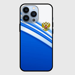 Чехол для iPhone 13 Pro Россия: голубая волна, цвет: 3D-черный