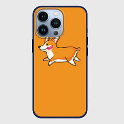 Чехол для iPhone 13 Pro Бегущий корги, цвет: 3D-тёмно-синий