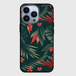 Чехол для iPhone 13 Pro Зеленые тропики, цвет: 3D-черный