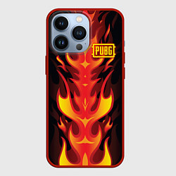 Чехол для iPhone 13 Pro PUBG: Hell Flame, цвет: 3D-красный