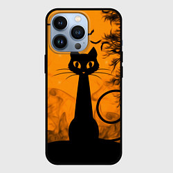 Чехол для iPhone 13 Pro Halloween Cat, цвет: 3D-черный