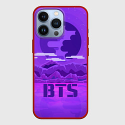 Чехол для iPhone 13 Pro BTS: Violet Mountains, цвет: 3D-красный