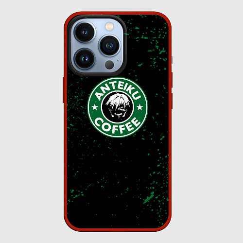 Чехол iPhone 13 Pro Anteiku coffee sturbucks / 3D-Красный – фото 1