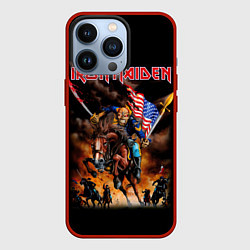 Чехол для iPhone 13 Pro Iron Maiden: USA Warriors, цвет: 3D-красный