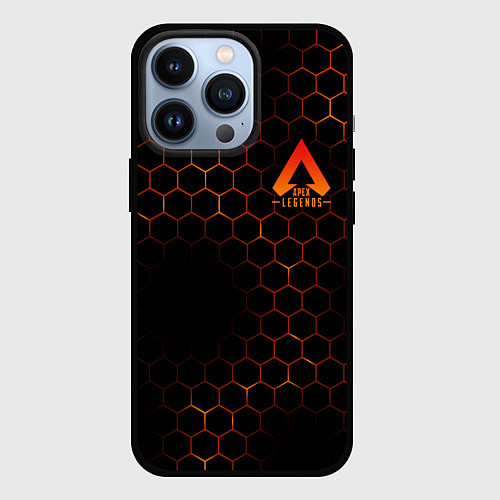 Чехол iPhone 13 Pro Apex Legends: Orange Carbon / 3D-Черный – фото 1