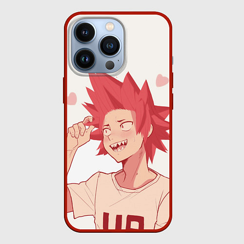 Чехол iPhone 13 Pro Hearts Anime / 3D-Красный – фото 1