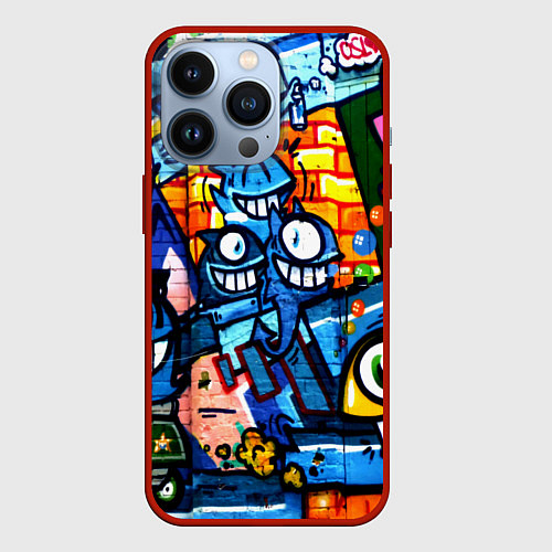 Чехол iPhone 13 Pro Graffiti Exclusive / 3D-Красный – фото 1