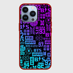 Чехол для iPhone 13 Pro BTS Logos, цвет: 3D-красный