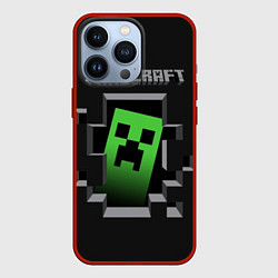 Чехол для iPhone 13 Pro Minecraft Creeper, цвет: 3D-красный