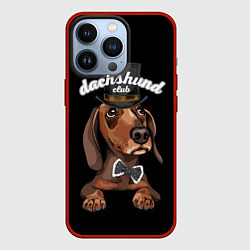 Чехол для iPhone 13 Pro Dachshund Club, цвет: 3D-красный