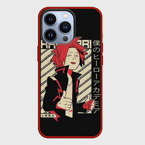 Чехол iPhone 13 Pro Kaminari My hero Academia / 3D-Красный – фото 1
