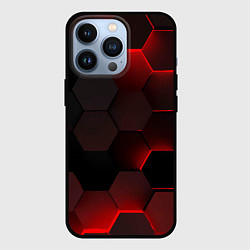 Чехол для iPhone 13 Pro Красные абстрактные плиты, цвет: 3D-черный