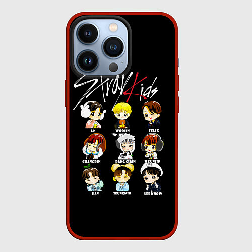 Чехол iPhone 13 Pro Stray Kids / 3D-Красный – фото 1
