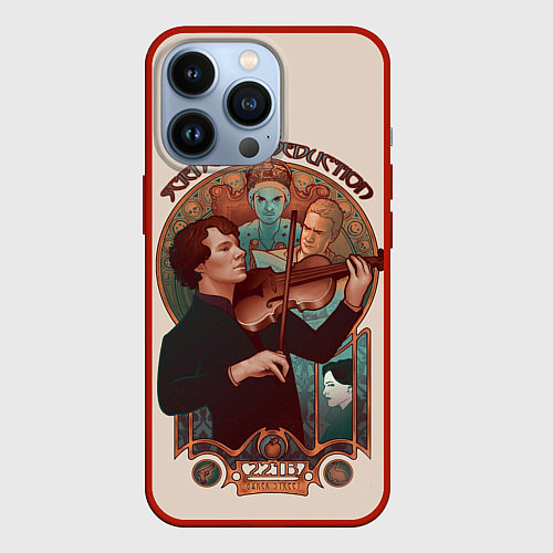 Чехол iPhone 13 Pro Sherlock / 3D-Красный – фото 1