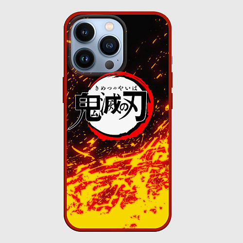 Чехол iPhone 13 Pro KIMETSU NO YAIBA / 3D-Красный – фото 1