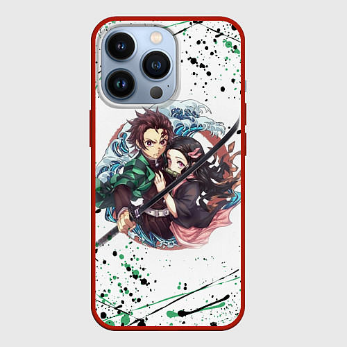 Чехол iPhone 13 Pro KIMETSU NO YAIBA / 3D-Красный – фото 1