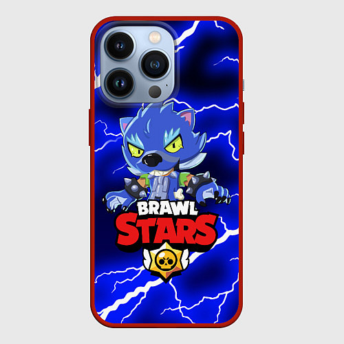 Чехол iPhone 13 Pro BRAWL STARS LEON / 3D-Красный – фото 1