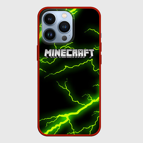 Чехол iPhone 13 Pro MINECRAFT STORM / 3D-Красный – фото 1