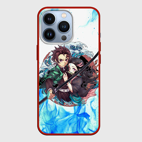 Чехол iPhone 13 Pro KIMETSU NO YAIBA / 3D-Красный – фото 1