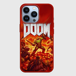 Чехол для iPhone 13 Pro DOOM, цвет: 3D-красный